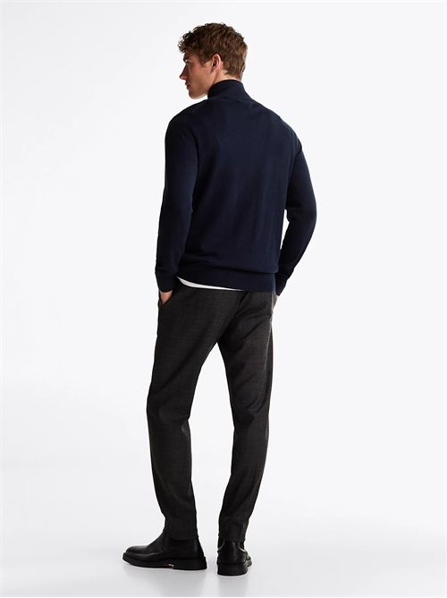 Pullover relaxed fit con cashmere e mezza zip TOMMY HILFIGER | MW0MW28049/DW5